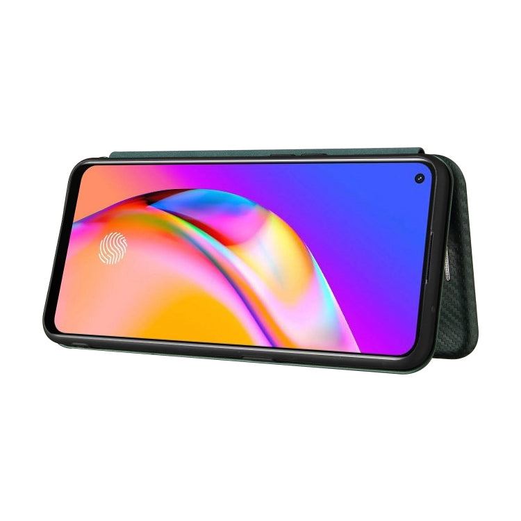 For OPPO A94 4G / F19 Pro / Reno5 F Carbon Fiber Texture Horizontal Flip TPU + PC + PU Leather Case with Card Slot