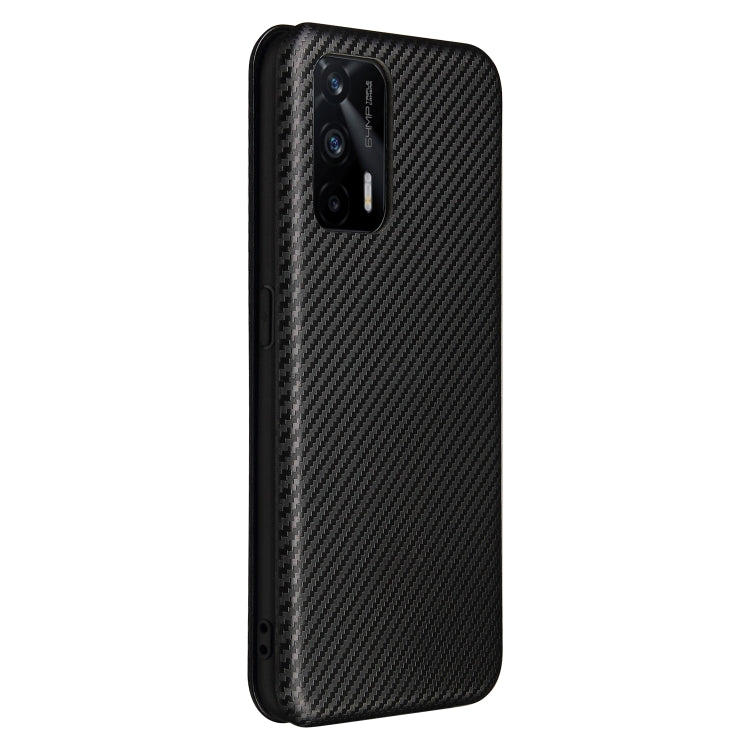 For OPPO Realme GT 5G Carbon Fiber Texture Horizontal Flip TPU + PC + PU Leather Case with Card Slot