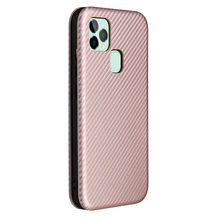 For Oukitel C22 Carbon Fiber Texture Horizontal Flip TPU + PC + PU Leather Case with Card Slot