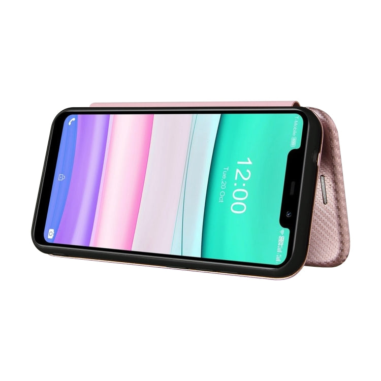 For Oukitel C22 Carbon Fiber Texture Horizontal Flip TPU + PC + PU Leather Case with Card Slot