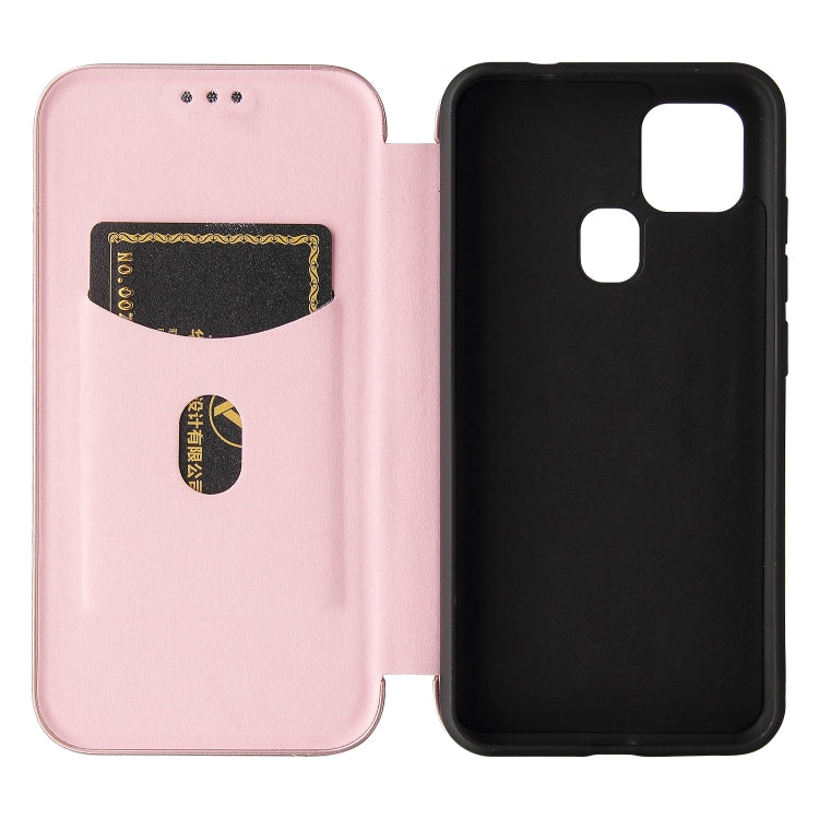 For Oukitel C22 Carbon Fiber Texture Horizontal Flip TPU + PC + PU Leather Case with Card Slot