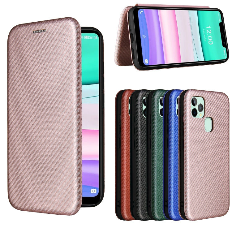 For Oukitel C22 Carbon Fiber Texture Horizontal Flip TPU + PC + PU Leather Case with Card Slot