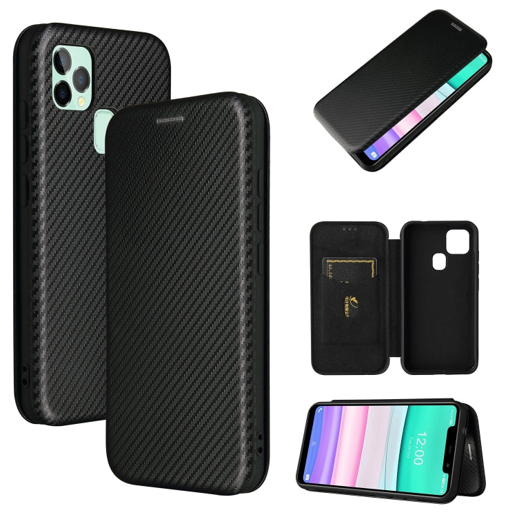 For Oukitel C22 Carbon Fiber Texture Horizontal Flip TPU + PC + PU Leather Case with Card Slot