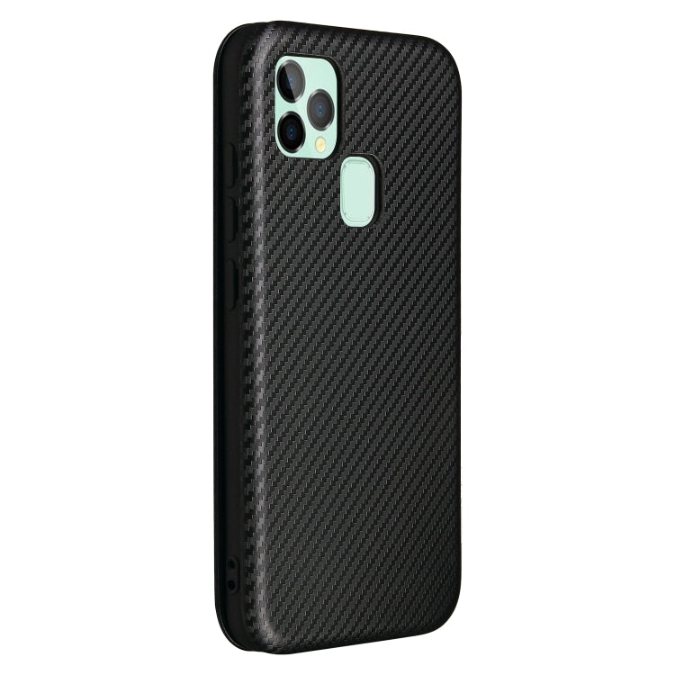 For Oukitel C22 Carbon Fiber Texture Horizontal Flip TPU + PC + PU Leather Case with Card Slot