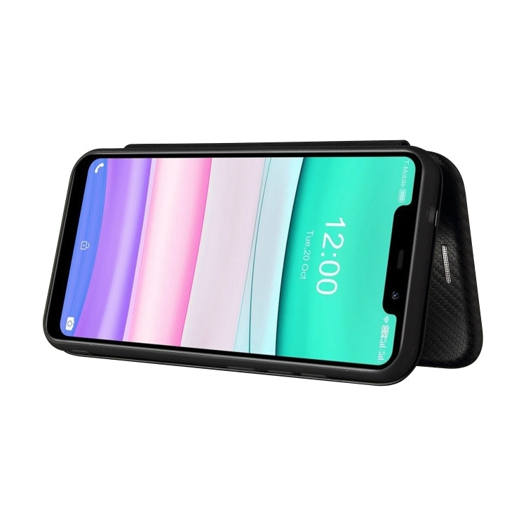 For Oukitel C22 Carbon Fiber Texture Horizontal Flip TPU + PC + PU Leather Case with Card Slot