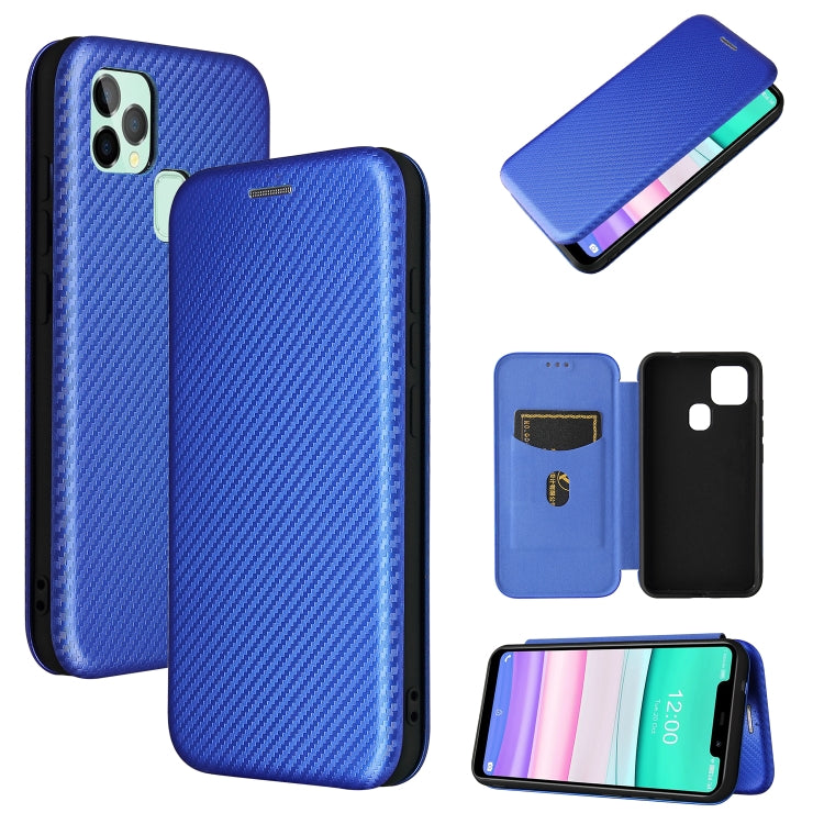 For Oukitel C22 Carbon Fiber Texture Horizontal Flip TPU + PC + PU Leather Case with Card Slot