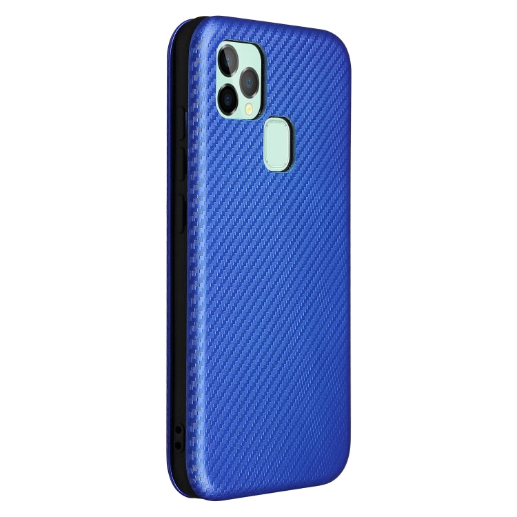For Oukitel C22 Carbon Fiber Texture Horizontal Flip TPU + PC + PU Leather Case with Card Slot