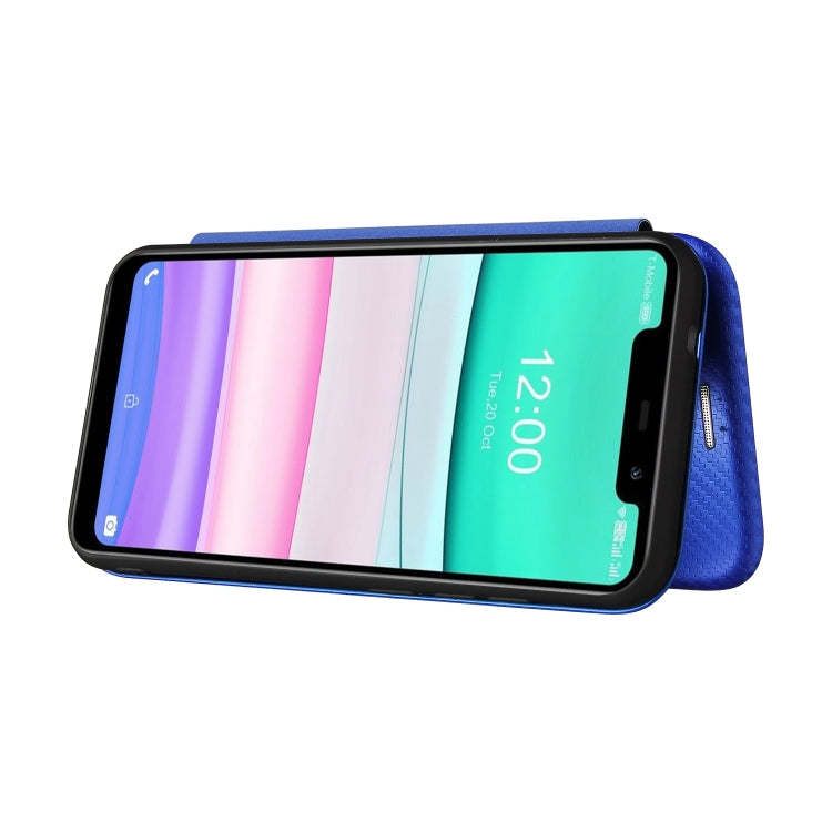 For Oukitel C22 Carbon Fiber Texture Horizontal Flip TPU + PC + PU Leather Case with Card Slot