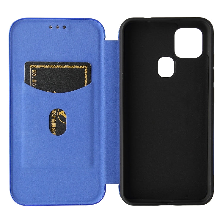 For Oukitel C22 Carbon Fiber Texture Horizontal Flip TPU + PC + PU Leather Case with Card Slot