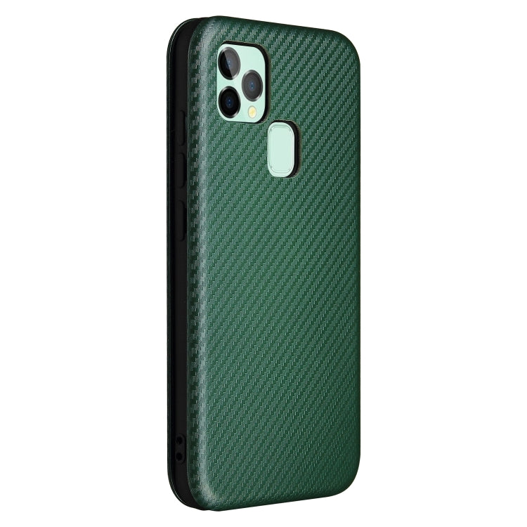 For Oukitel C22 Carbon Fiber Texture Horizontal Flip TPU + PC + PU Leather Case with Card Slot