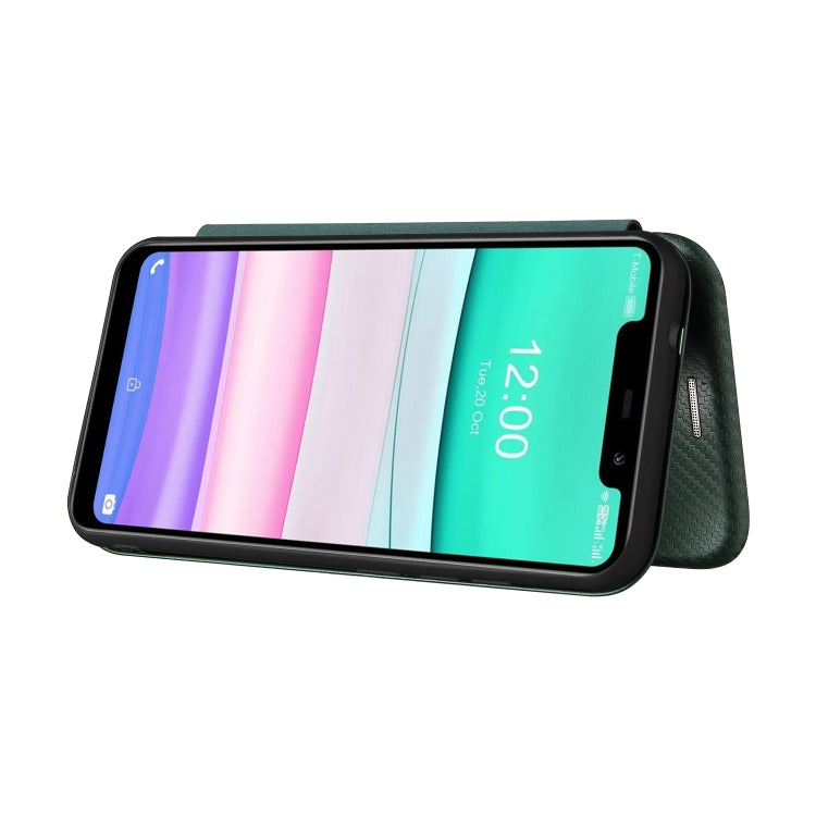 For Oukitel C22 Carbon Fiber Texture Horizontal Flip TPU + PC + PU Leather Case with Card Slot
