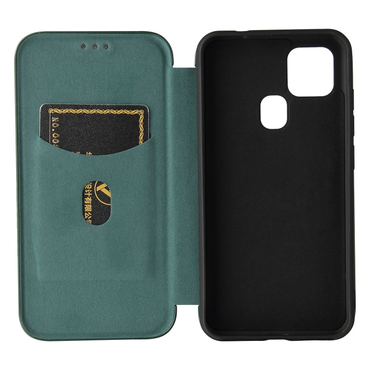 For Oukitel C22 Carbon Fiber Texture Horizontal Flip TPU + PC + PU Leather Case with Card Slot