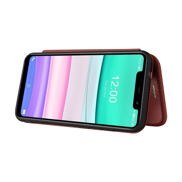 For Oukitel C22 Carbon Fiber Texture Horizontal Flip TPU + PC + PU Leather Case with Card Slot