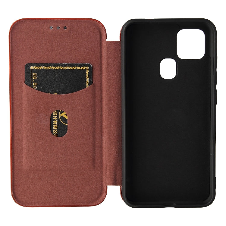 For Oukitel C22 Carbon Fiber Texture Horizontal Flip TPU + PC + PU Leather Case with Card Slot