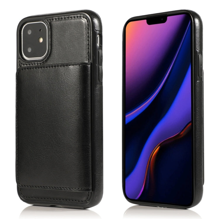 For iPhone 11 Shockproof PU + TPU Protective Case with Card Slots & Holder