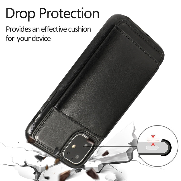 For iPhone 11 Shockproof PU + TPU Protective Case with Card Slots & Holder