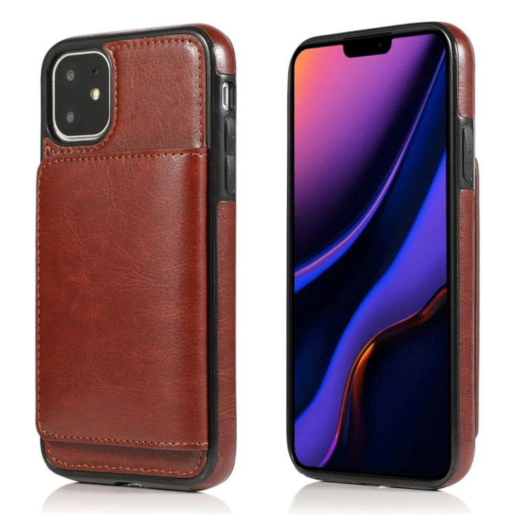 For iPhone 11 Shockproof PU + TPU Protective Case with Card Slots & Holder