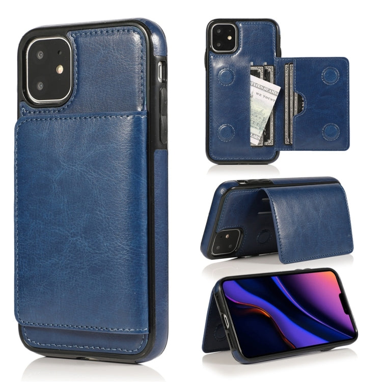 For iPhone 11 Shockproof PU + TPU Protective Case with Card Slots & Holder