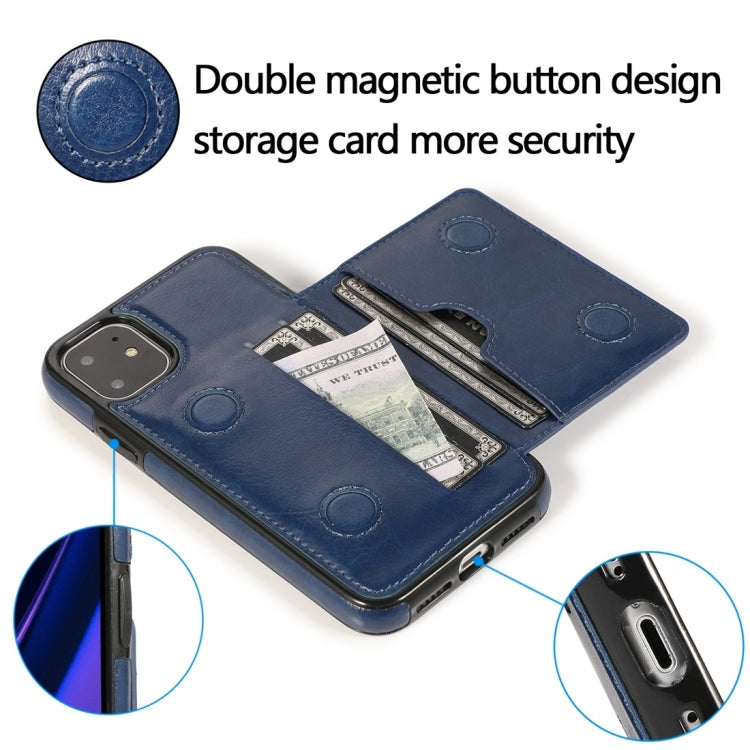 For iPhone 11 Shockproof PU + TPU Protective Case with Card Slots & Holder