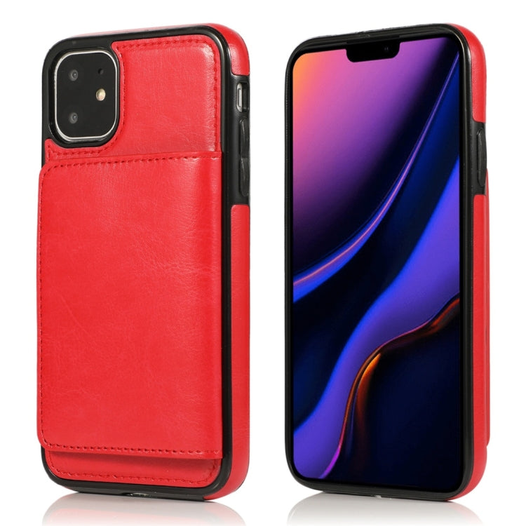 For iPhone 11 Shockproof PU + TPU Protective Case with Card Slots & Holder