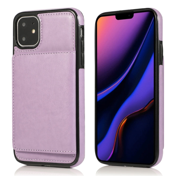 For iPhone 11 Shockproof PU + TPU Protective Case with Card Slots & Holder