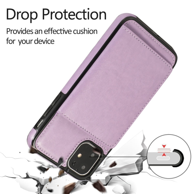 For iPhone 11 Shockproof PU + TPU Protective Case with Card Slots & Holder