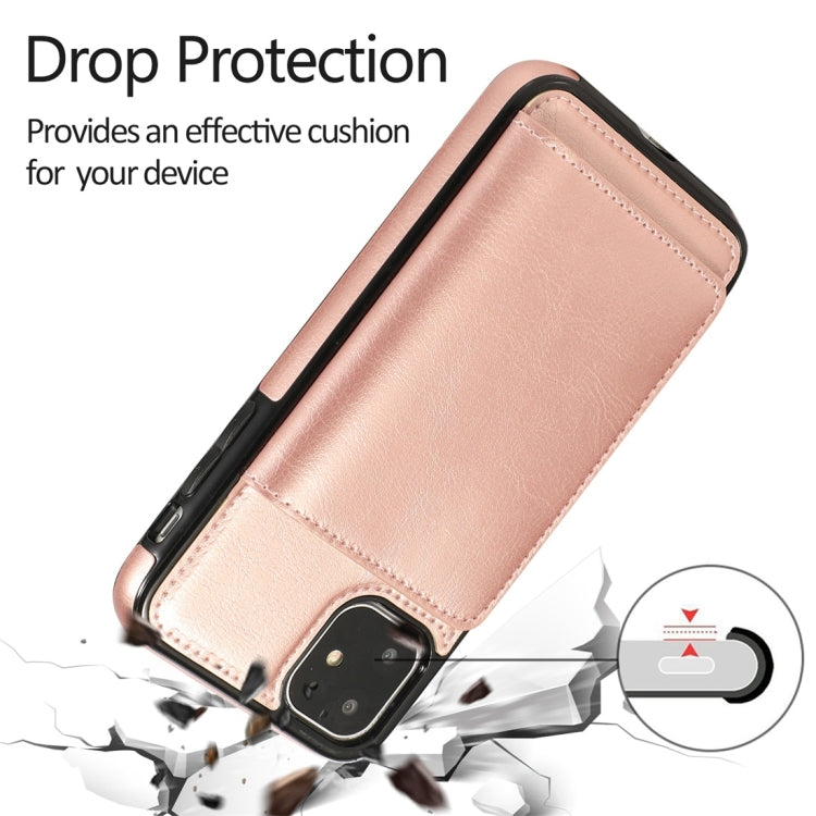 For iPhone 11 Shockproof PU + TPU Protective Case with Card Slots & Holder