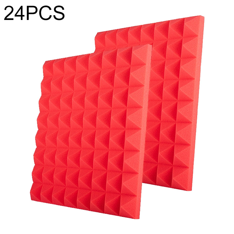 24 PCS Pyramid Style Recording Studio Drum Video Room Sound Insulation Board Silencer Cotton