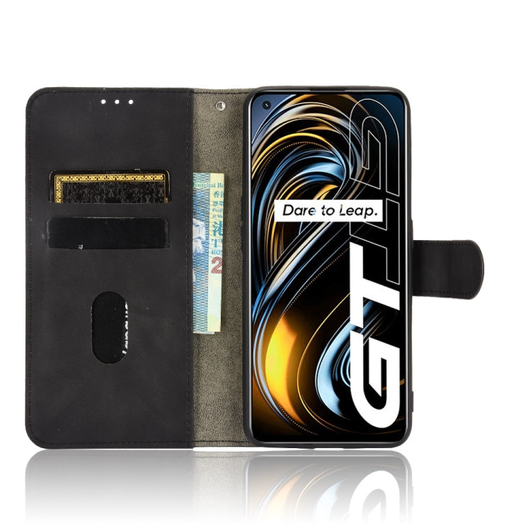 For OPPO Realme GT 5G Solid Color Skin Feel Magnetic Buckle Horizontal Flip PU Leather Case with Holder & Card Slots & Wallet