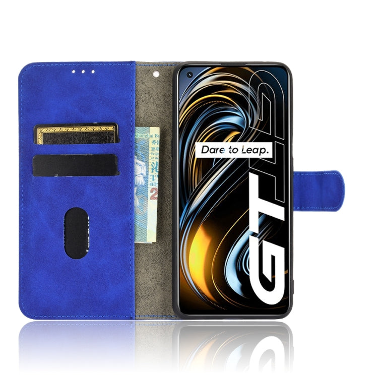 For OPPO Realme GT 5G Solid Color Skin Feel Magnetic Buckle Horizontal Flip PU Leather Case with Holder & Card Slots & Wallet