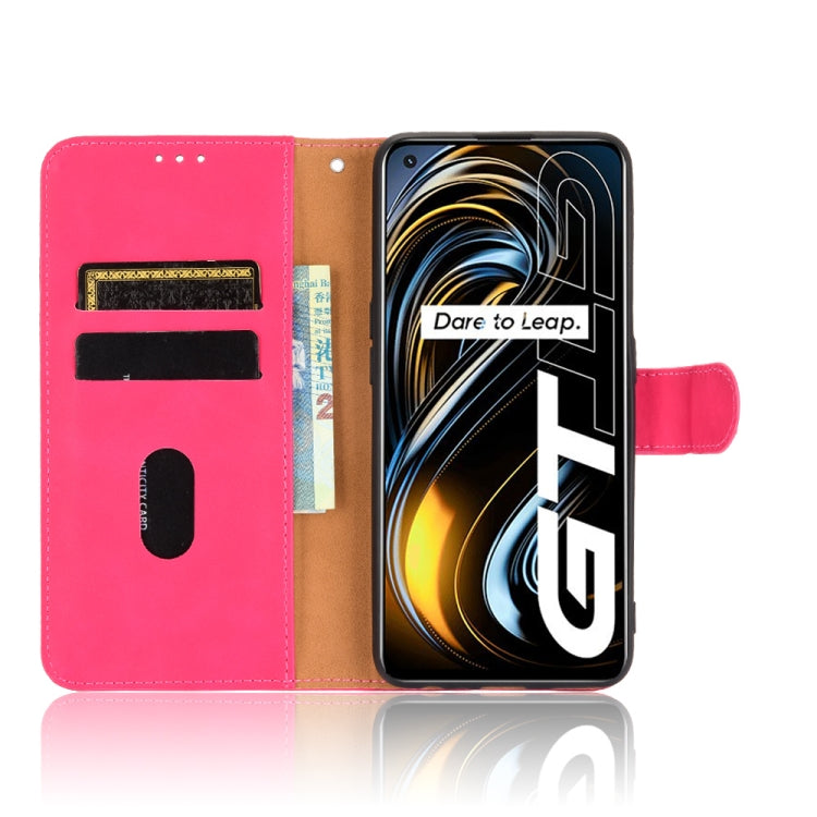 For OPPO Realme GT 5G Solid Color Skin Feel Magnetic Buckle Horizontal Flip PU Leather Case with Holder & Card Slots & Wallet