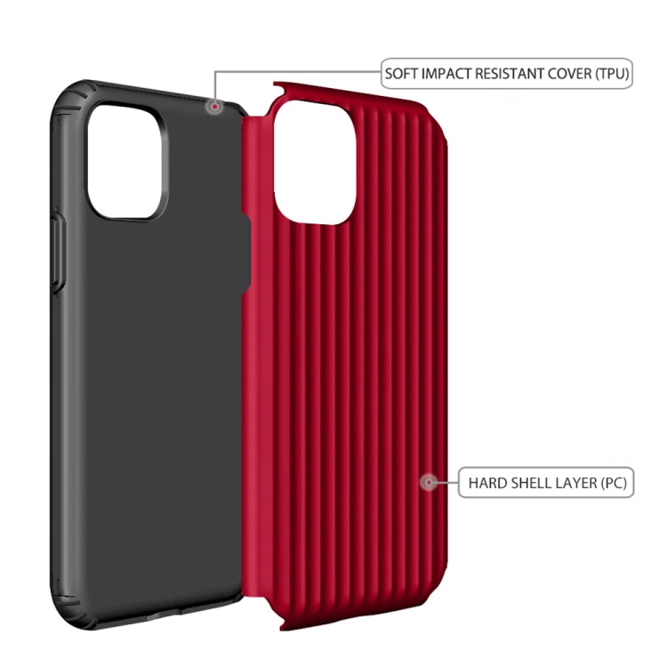 For iPhone 11 Pro Max Vertical Stripe Style TPU + PC Protective Case