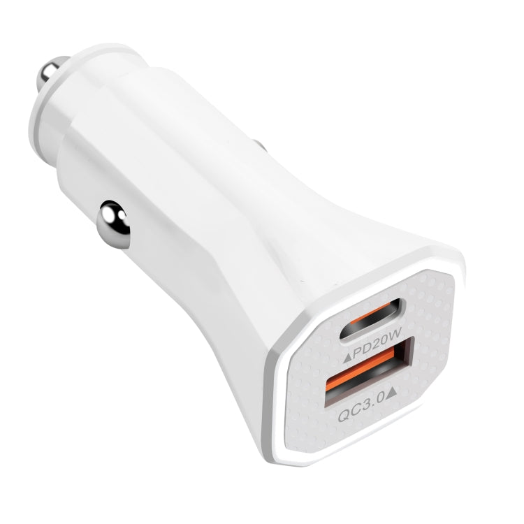 YSY-316PD20W QC3.0 USB + PD 20W USB-C / Type-C Polygon Dual Ports Fast Charging Car Charger