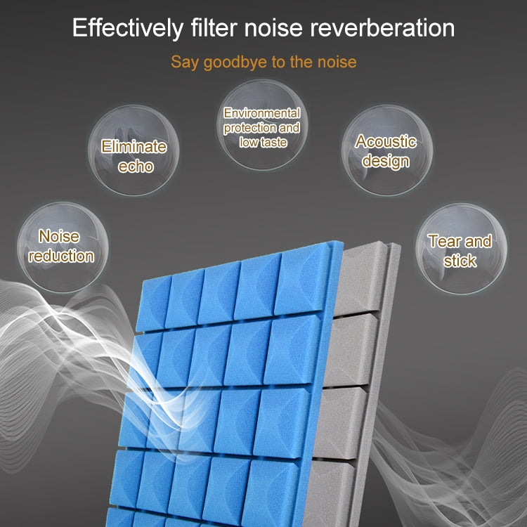 10 PCS Flat Style Recording Studio Drum Video Room Sound Insulation Board Silencer Cotton