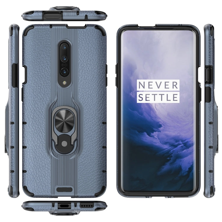 For OnePlus 7 Pro Litchi Texture PC + TPU Combination Case with Magnetic Ring Holder
