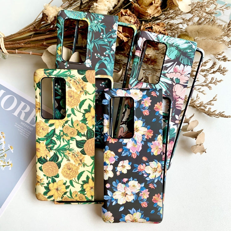 For Huawei Mate X2 Floral Pattern Folding PC Protective Case
