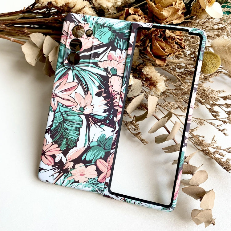 For Samsung Galaxy Z Fold2 5G Floral Pattern Folding PC Protective Case