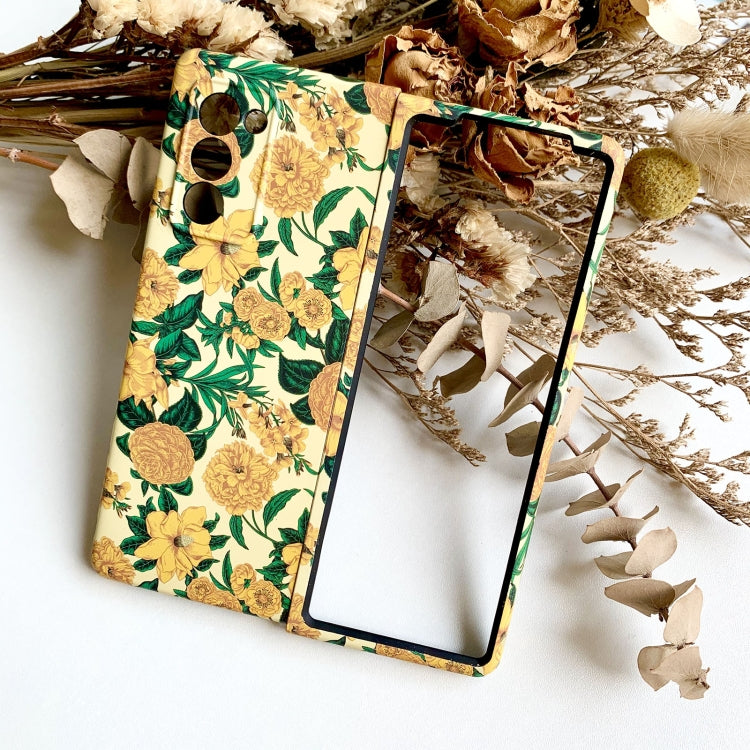 For Samsung Galaxy Z Fold2 5G Floral Pattern Folding PC Protective Case
