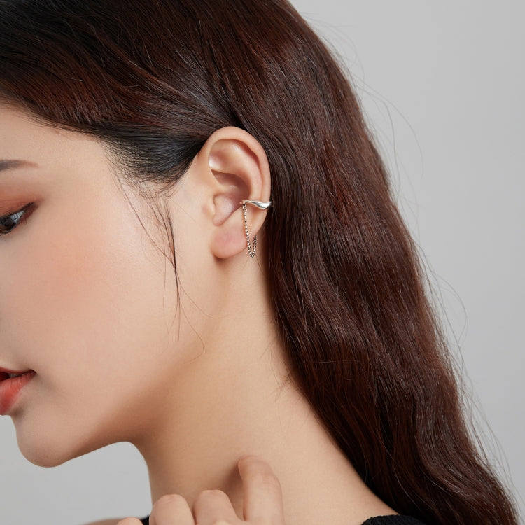 S925 Sterling Silver Chain Ear Bone Clip Women Earrings