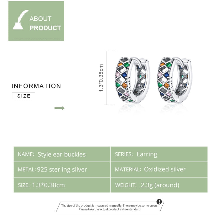 S925 Sterling Silver Simple Cube Hollow Women Earrings