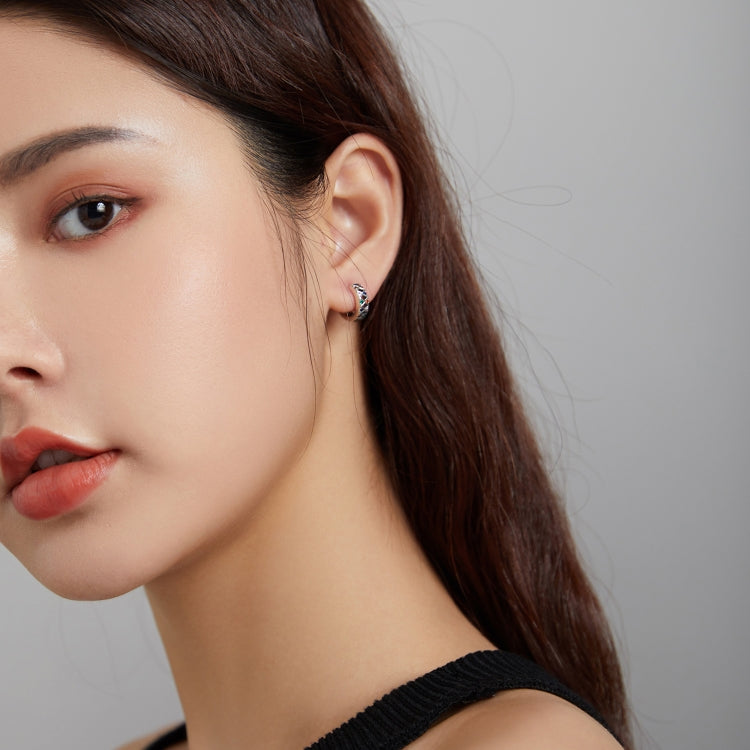 S925 Sterling Silver Simple Cube Hollow Women Earrings