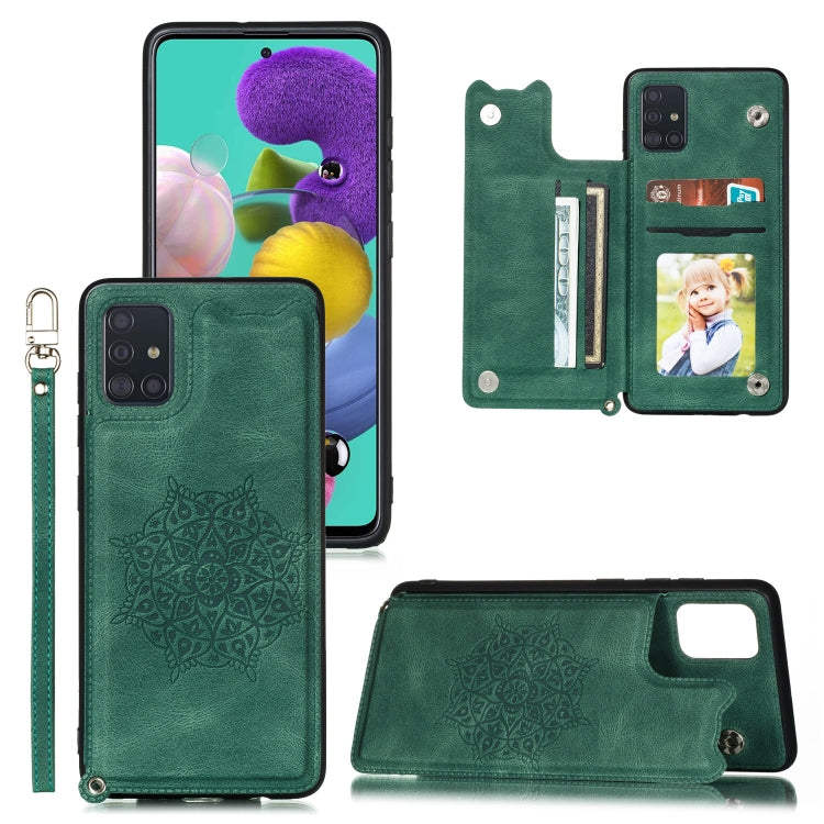 For Samsung Galaxy A32 5G Mandala Embossed PU + TPU Case with Holder & Card Slots & Photo Frame & Strap