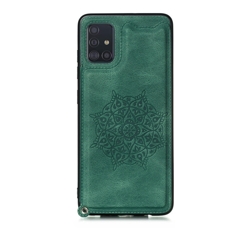For Samsung Galaxy A32 5G Mandala Embossed PU + TPU Case with Holder & Card Slots & Photo Frame & Strap