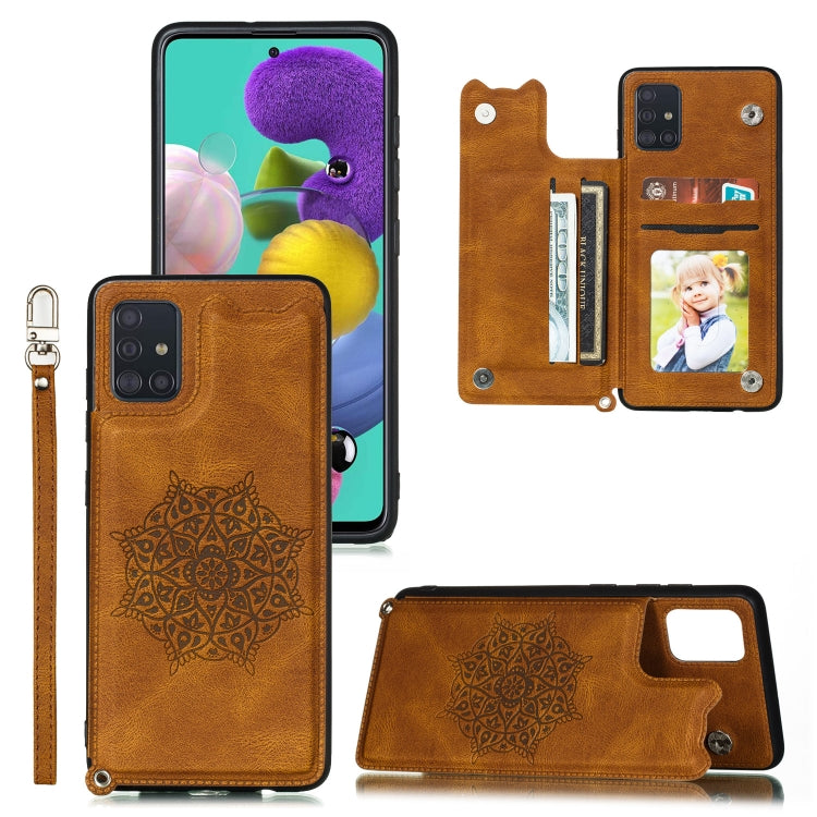 For Samsung Galaxy A32 5G Mandala Embossed PU + TPU Case with Holder & Card Slots & Photo Frame & Strap