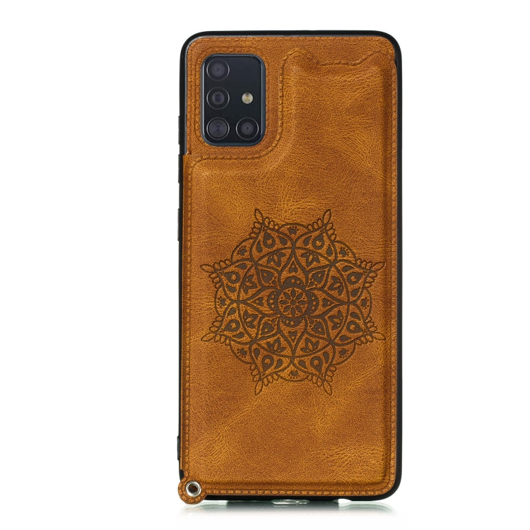 For Samsung Galaxy A32 5G Mandala Embossed PU + TPU Case with Holder & Card Slots & Photo Frame & Strap