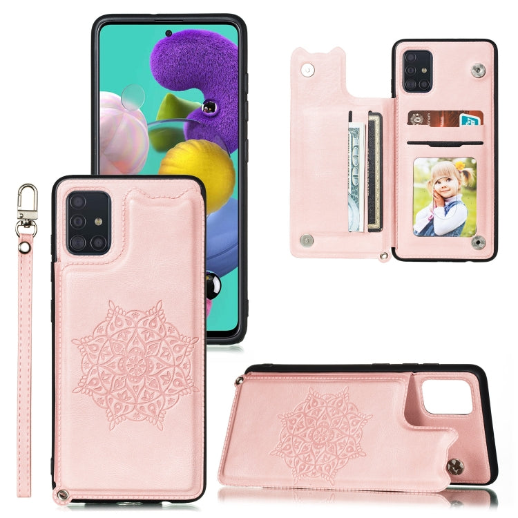 For Samsung Galaxy A32 5G Mandala Embossed PU + TPU Case with Holder & Card Slots & Photo Frame & Strap