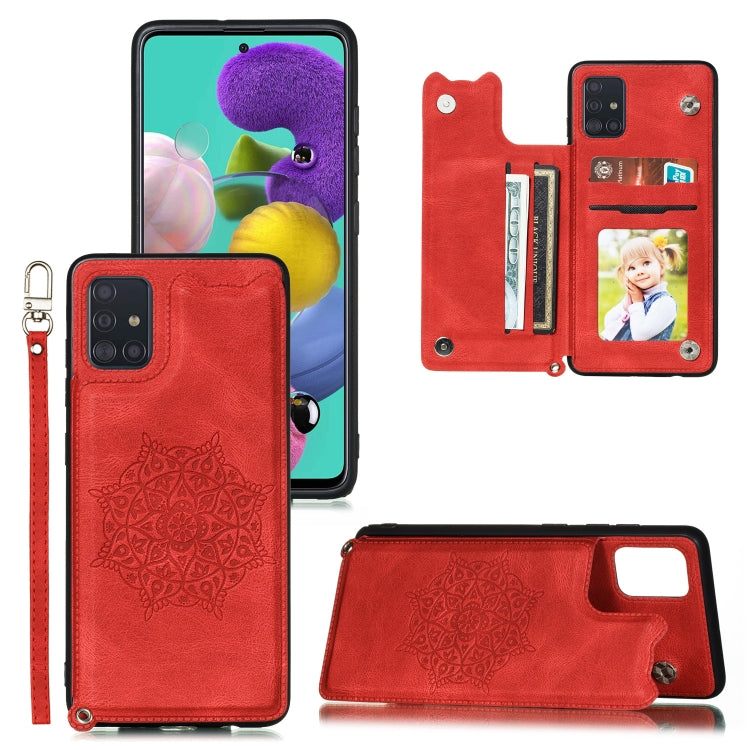 For Samsung Galaxy A32 5G Mandala Embossed PU + TPU Case with Holder & Card Slots & Photo Frame & Strap