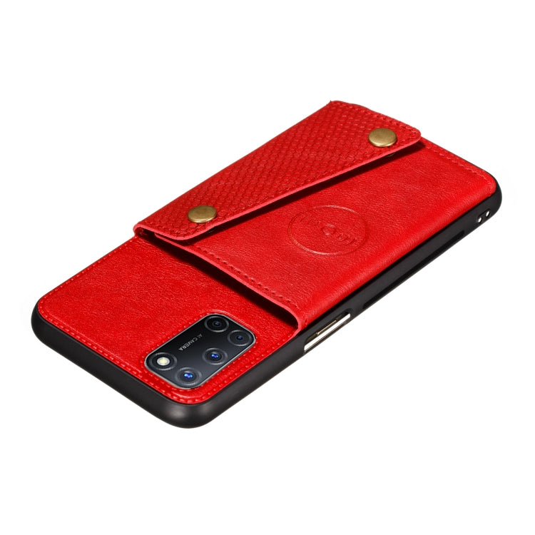 For OPPO Realme V11 5G Double Buckle PU + TPU Shockproof Magnetic Protective Case with Card Slots & Holder