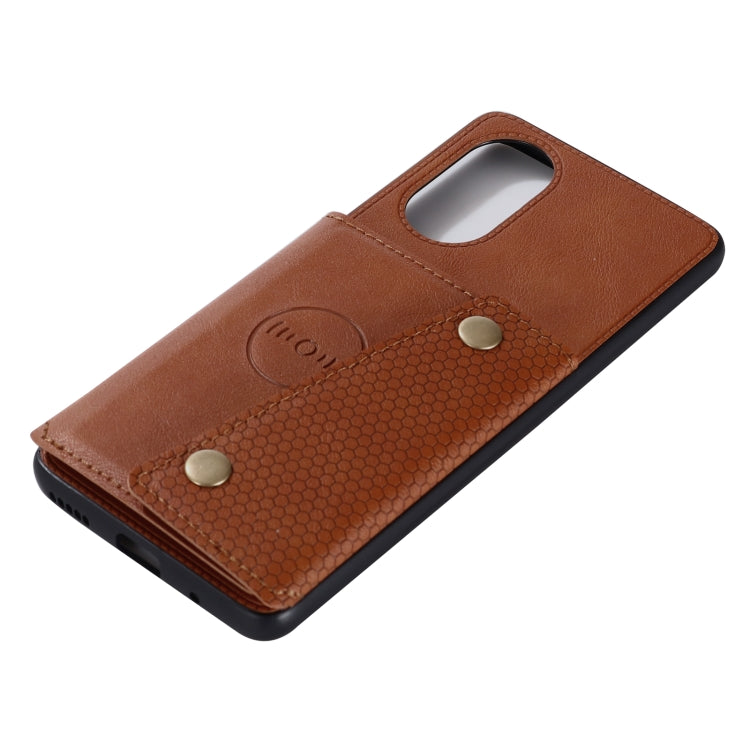For Huawei Nova 8 Pro 5G Double Buckle PU + TPU Shockproof Magnetic Protective Case with Card Slots & Holder