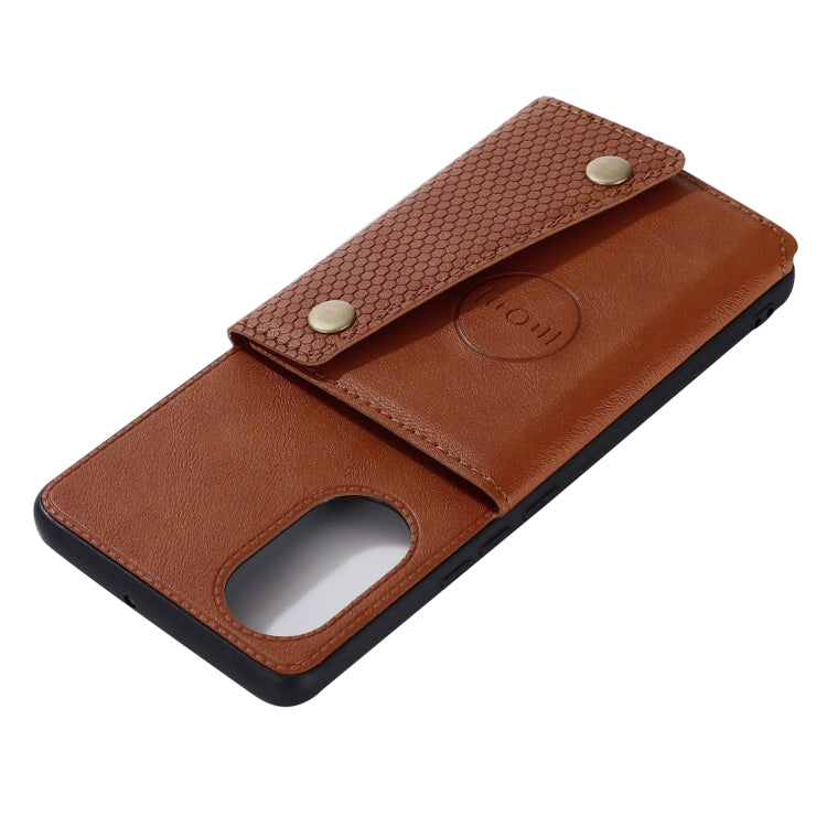 For Huawei Nova 8 Pro 5G Double Buckle PU + TPU Shockproof Magnetic Protective Case with Card Slots & Holder